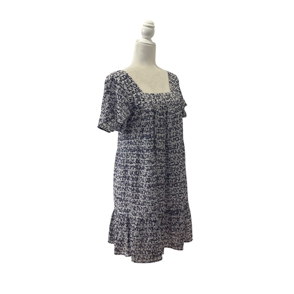 Rails Valentina Ruffle Hem Crinkle Dress in Navy Camellia Size Small - Picture 7 of 12